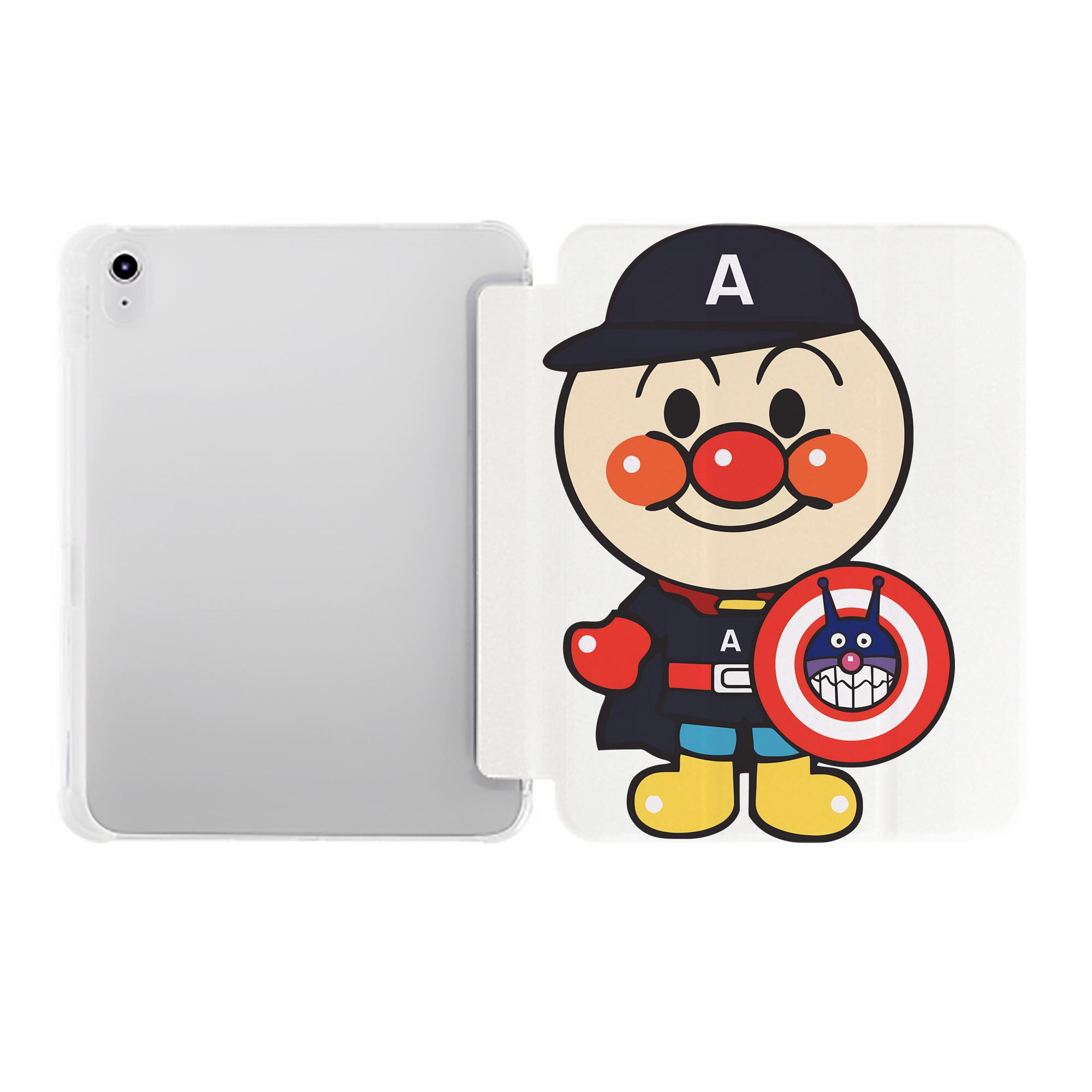 （画像用） アンパンマン Anpanman IPad ケース ペン収納付き 三つ折りスタンド PUレザー×シリコン 対応機種9.5/10.5/10.9インチ